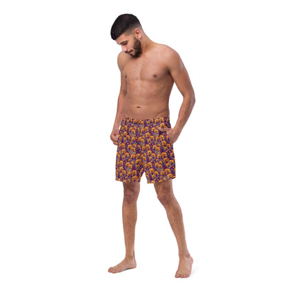 California Poppies Swim Trunks in Purple