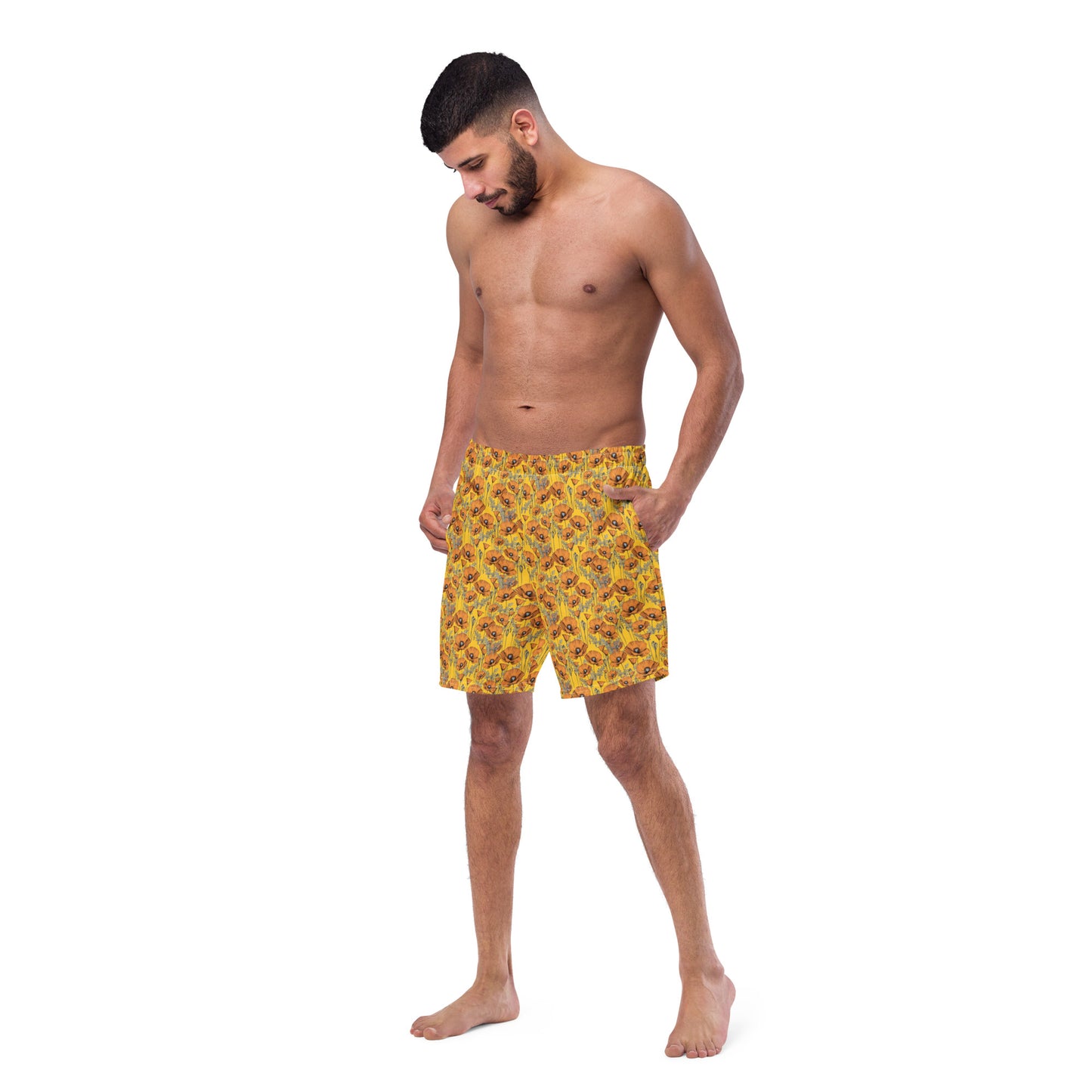 California Poppies Swim Trunks - Yellow