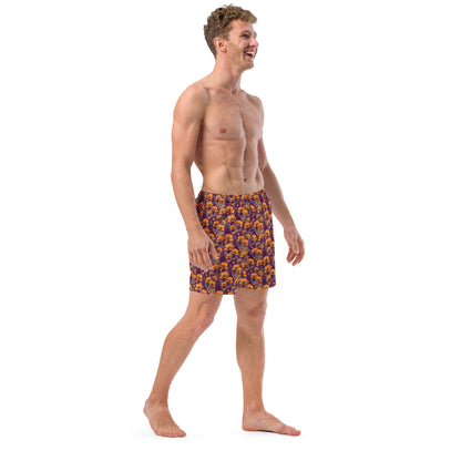 California Poppies Swim Trunks in Purple