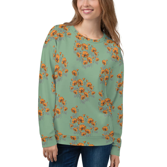 California Poppy Field Crewneck Sweatshirt