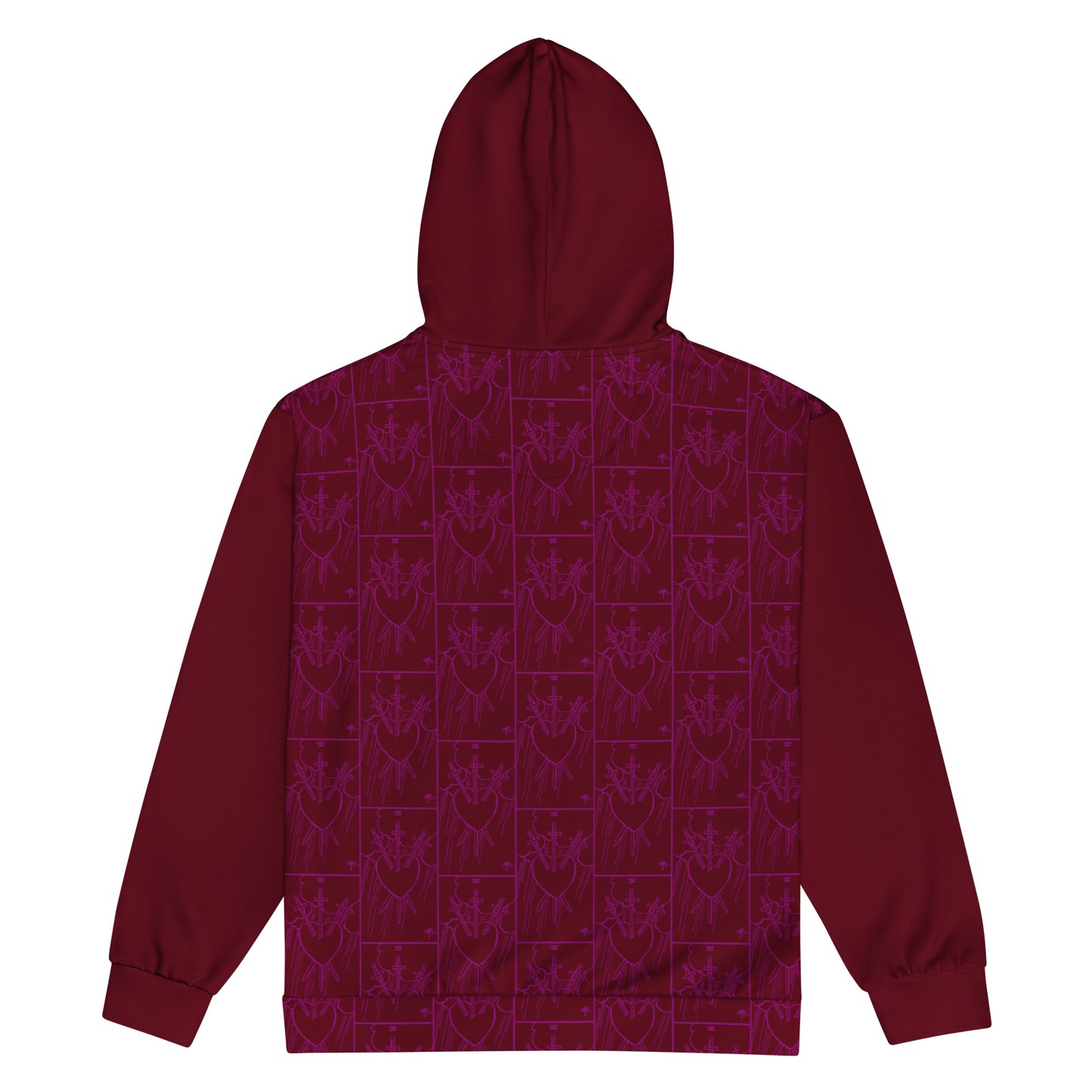 The Three of Swords Card Tiled Zip Hoodie