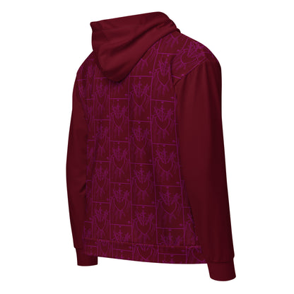 The Three of Swords Card Tiled Zip Hoodie