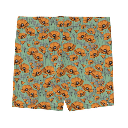 Original California Poppies Bike Shorts