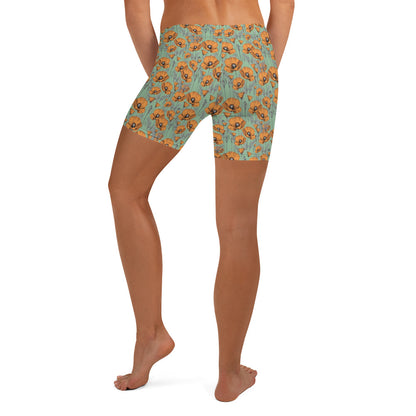 Original California Poppies Bike Shorts