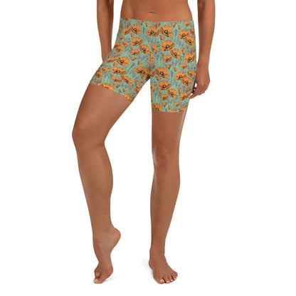 Original California Poppies Bike Shorts