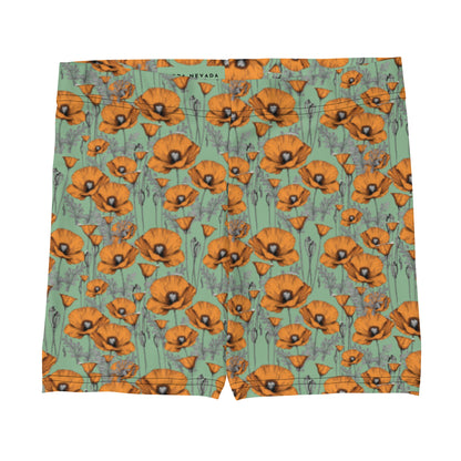 Original California Poppies Bike Shorts