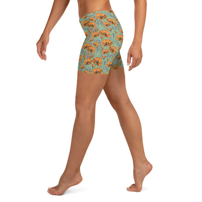 Original California Poppies Bike Shorts