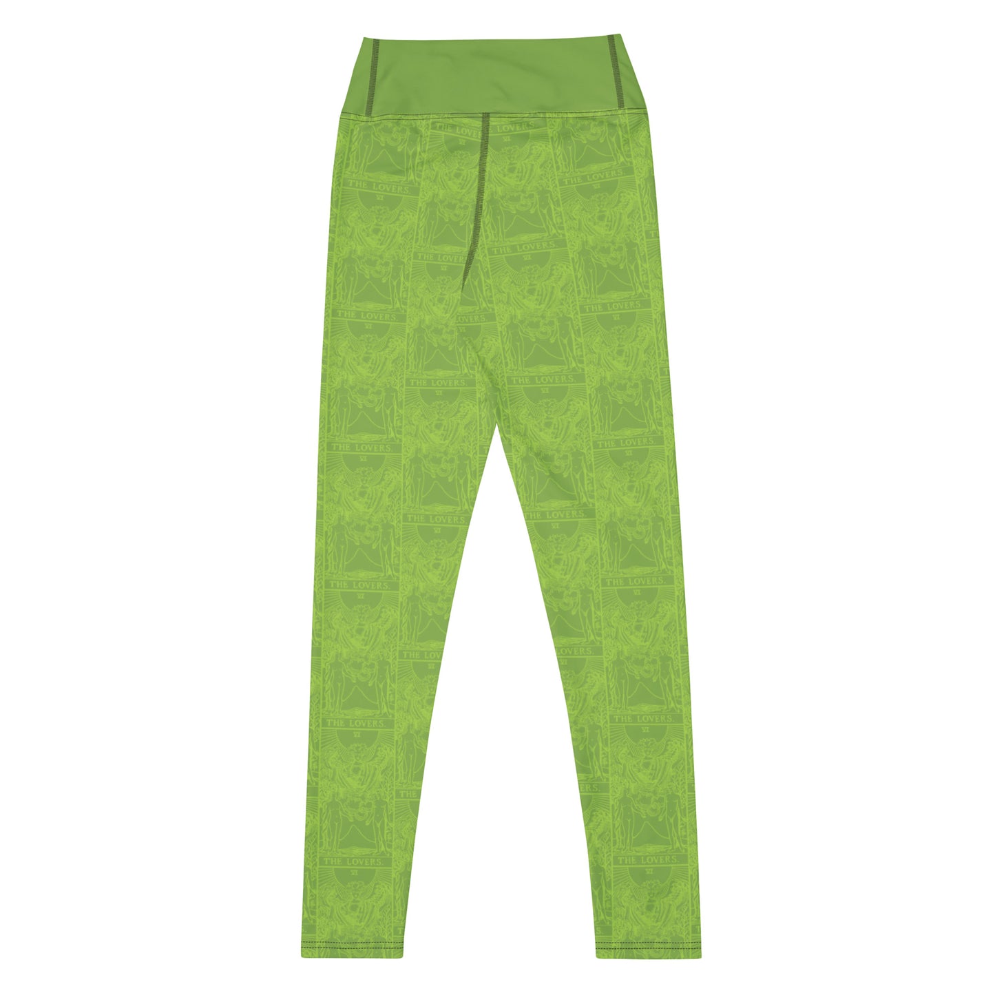 The Lovers Card Yoga Leggings - Lime