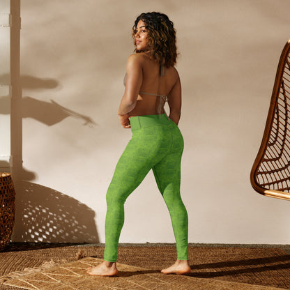 The Lovers Card Yoga Leggings - Lime