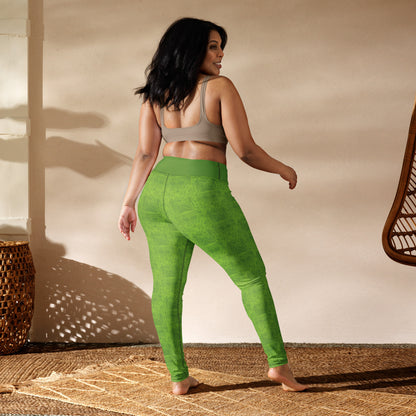 The Lovers Card Yoga Leggings - Lime