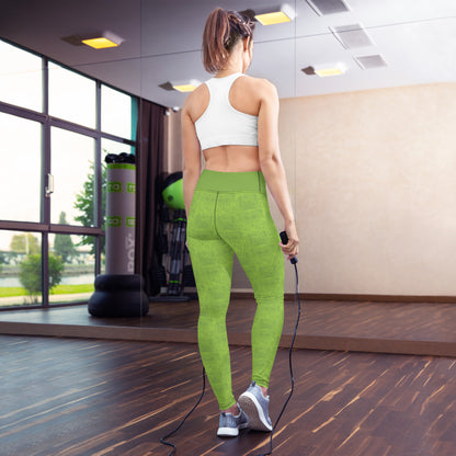 The Lovers Card Yoga Leggings - Lime