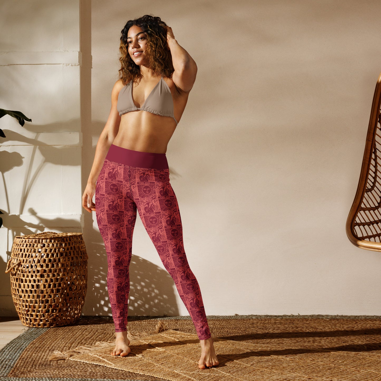 The Sun Card Yoga Leggings - Pink