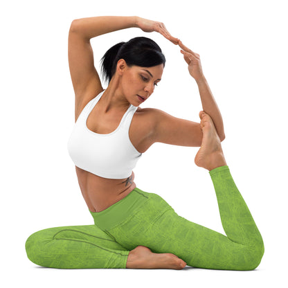 The Lovers Card Yoga Leggings - Lime