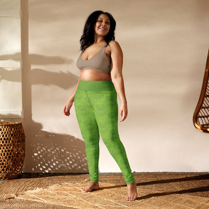 The Lovers Card Yoga Leggings - Lime