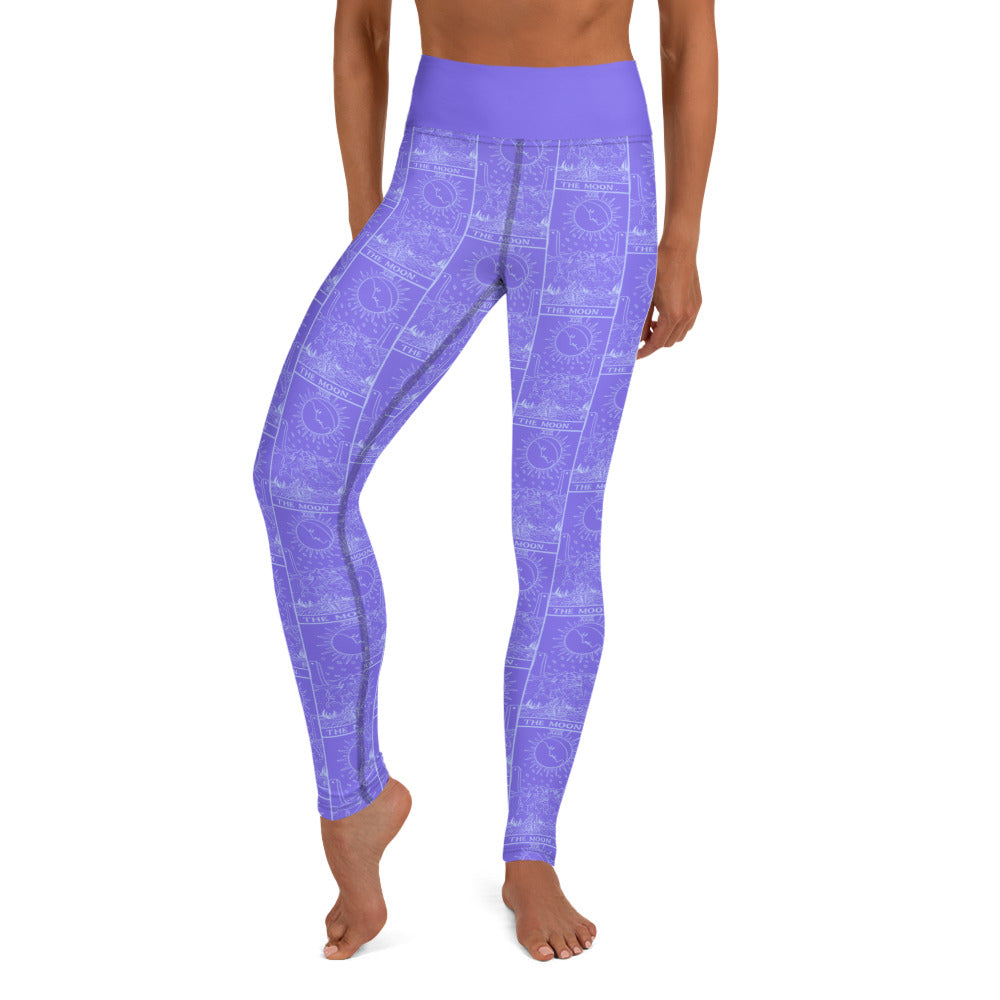 The Moon Card Yoga Leggings - Purple