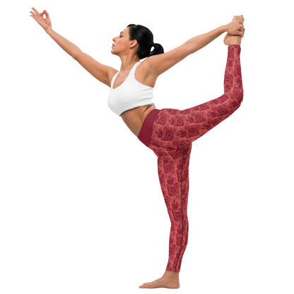 The Sun Card Yoga Leggings - Pink