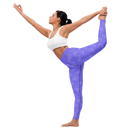 The Moon Card Yoga Leggings - Purple