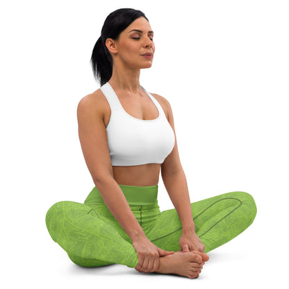 The Lovers Card Yoga Leggings - Lime