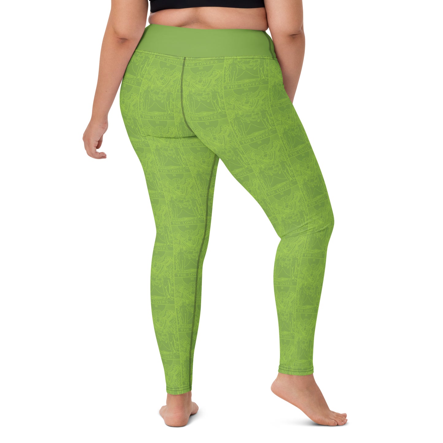 The Lovers Card Yoga Leggings - Lime