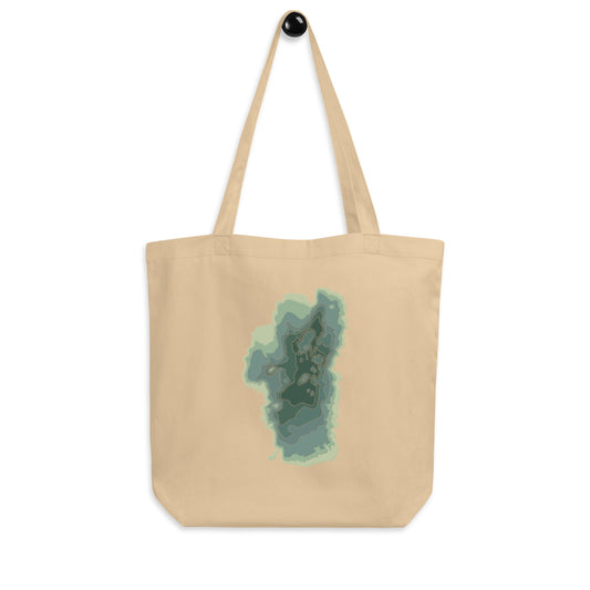 Green Tahoe Depth Map Tote Bag