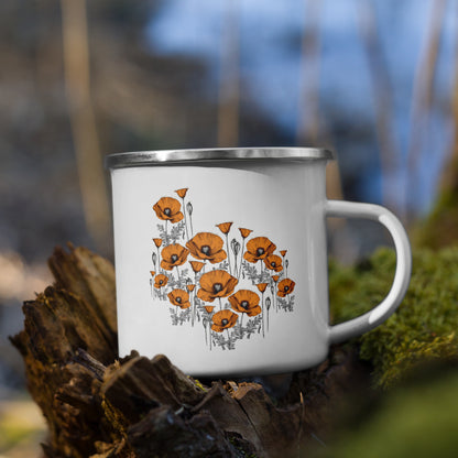 California Poppies Camping Mug