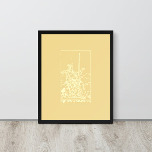 Queen of Swords Card Framed Print -16"x20"