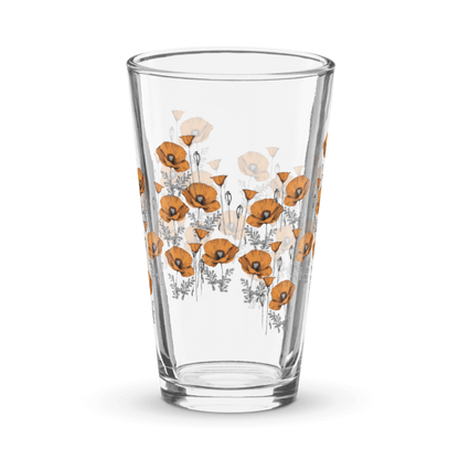 California Poppies Pint Glass