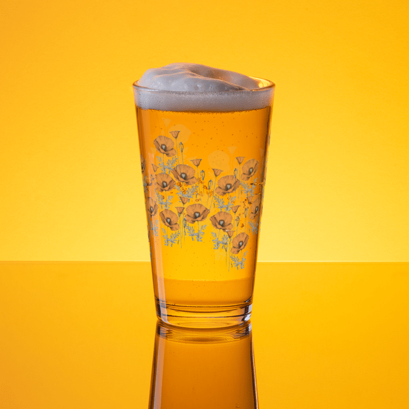 California Poppies Pint Glass