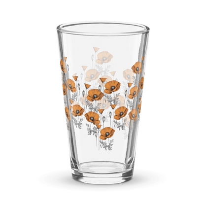 California Poppies Pint Glass