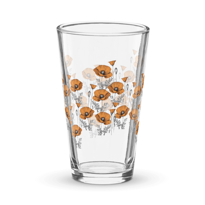 California Poppies Pint Glass