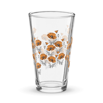 California Poppies Pint Glass