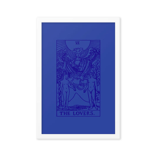The Lovers Card Framed Print - Indigo