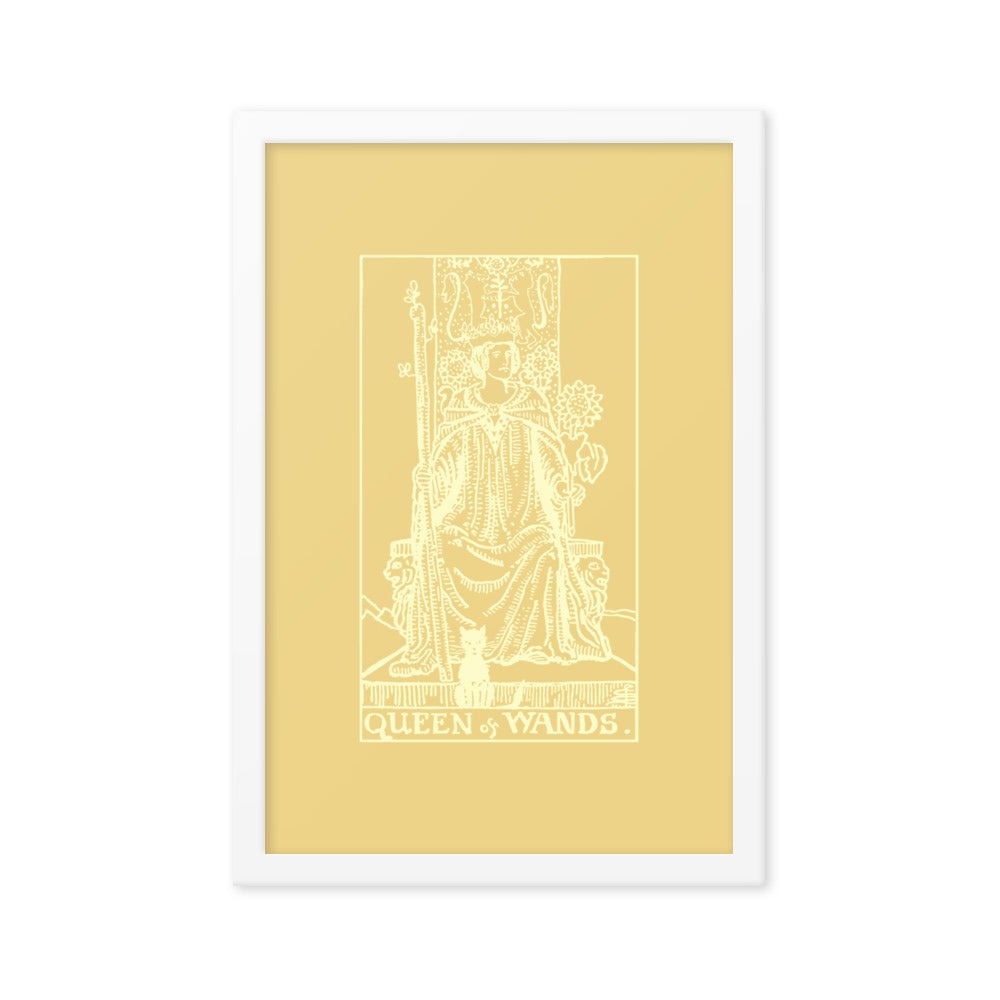 12" x 18" Queen of Wands Card, Framed