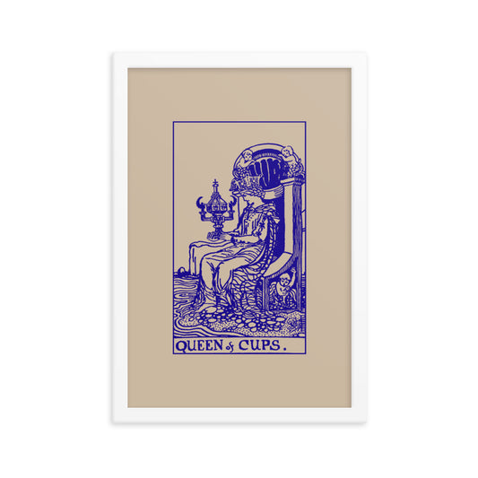 Queen of Cups Card Framed Print - 18"x12"
