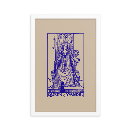 Queen of Wands Card Framed Print - 18"x12"