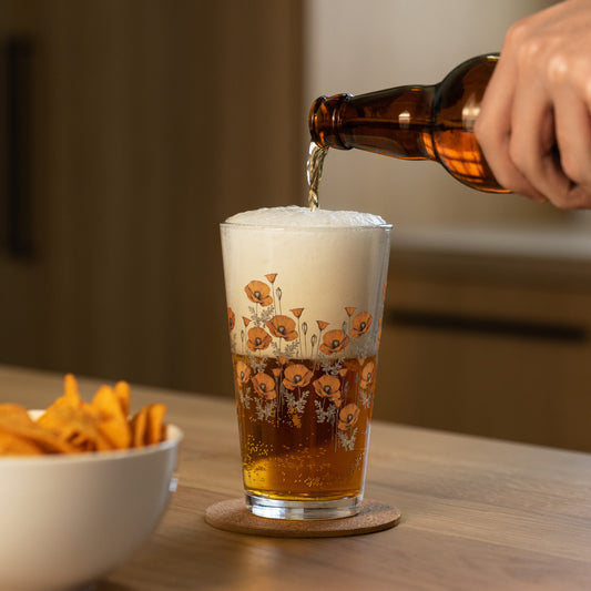 California Poppy Field Pint Glass