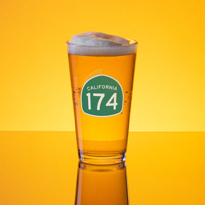 California Highway 174 Pint Glass