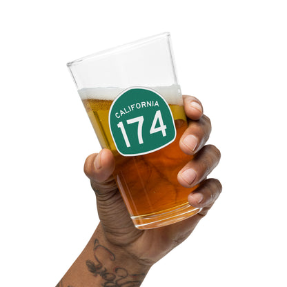 California Highway 174 Pint Glass