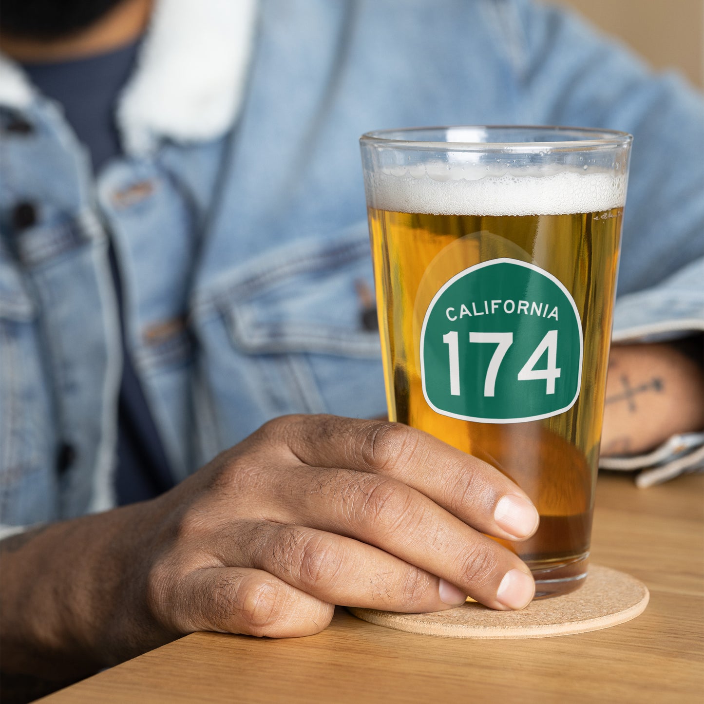 California Highway 174 Pint Glass