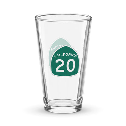 California Highway 20 Pint Glass