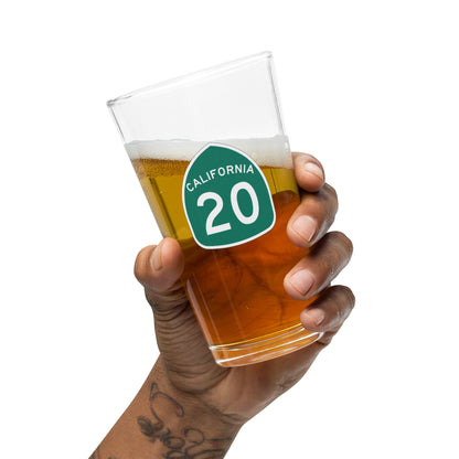 California Highway 20 Pint Glass