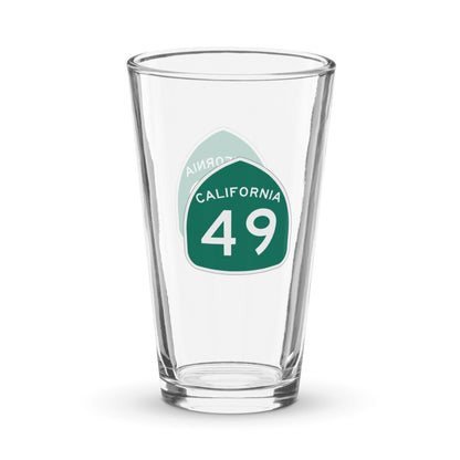 California Highway 49 Pint Glass