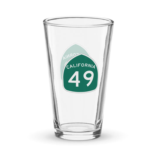 California Highway 49 Pint Glass