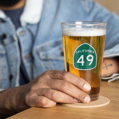 California Highway 49 Pint Glass