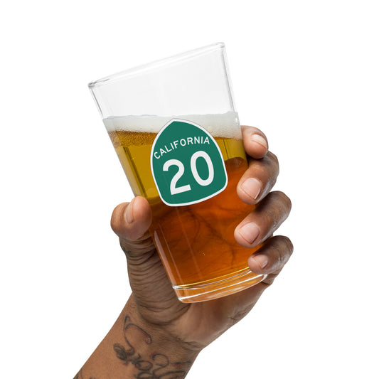 California Highway 20 Pint Glass