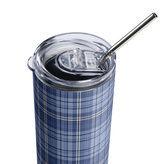 Blue Plaid 20 oz Insulated Tumbler