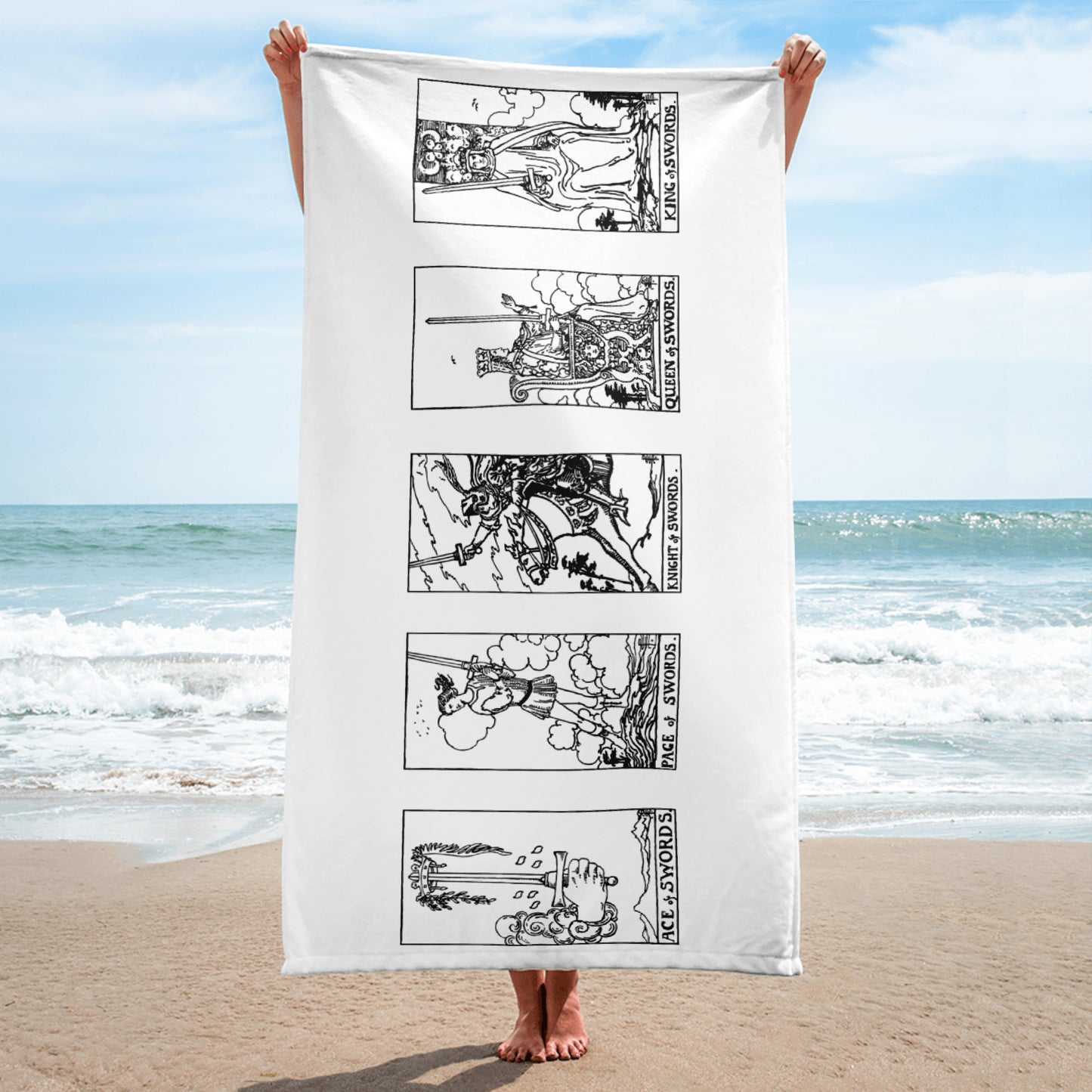 Swords Suit Cards Beach Towel