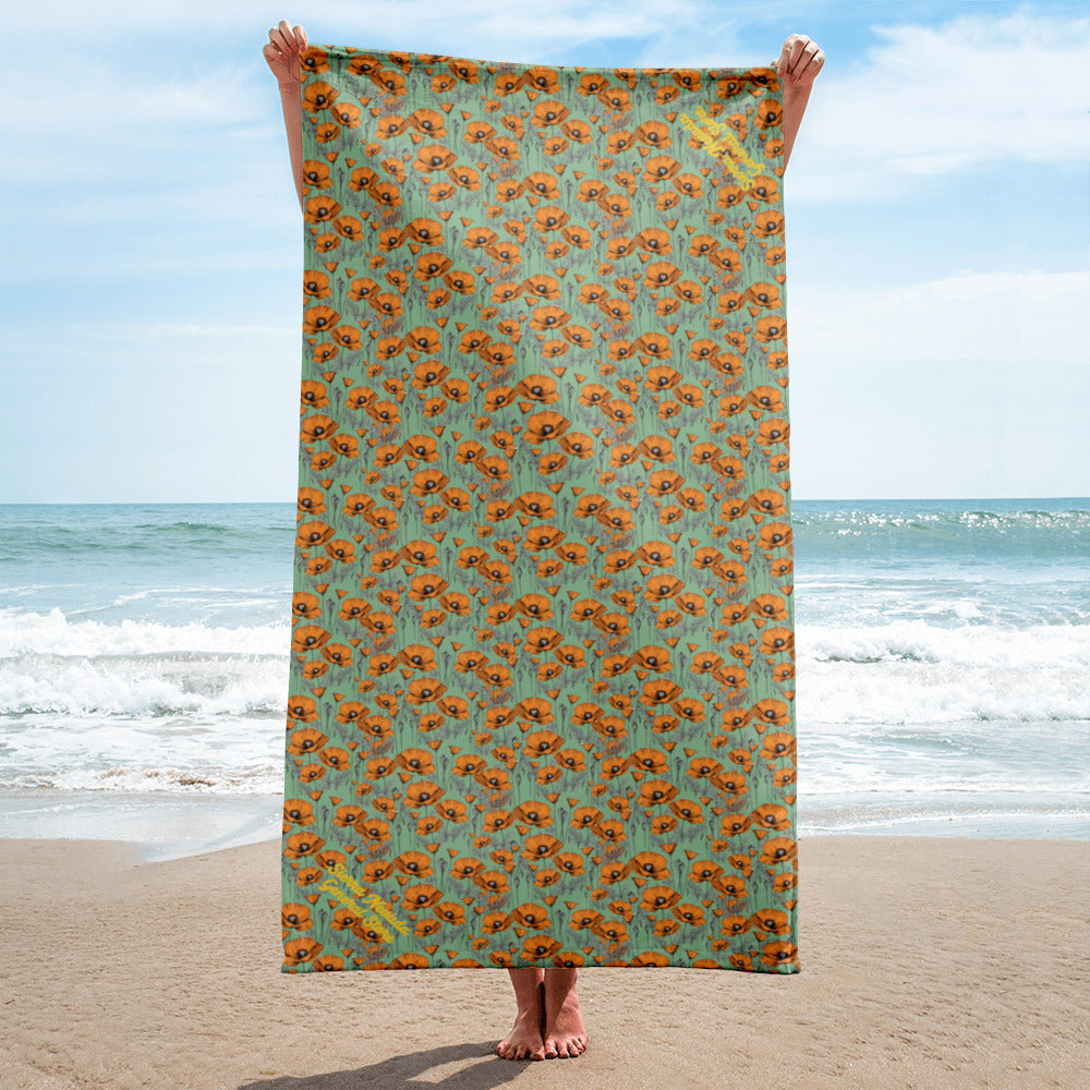 California Poppies Beach Towel