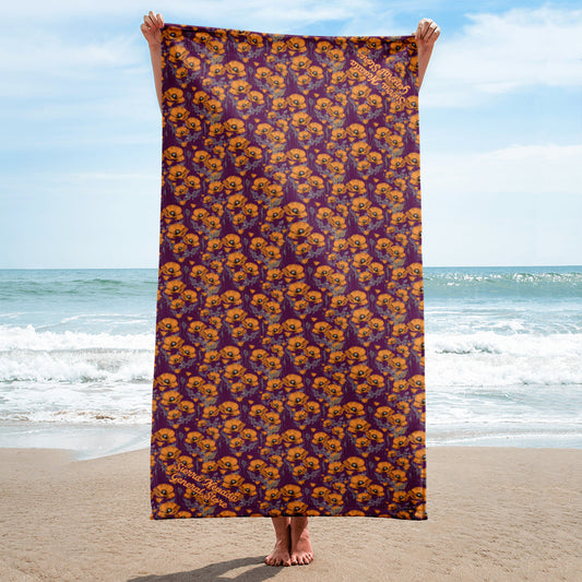 California Poppies Beach Towel - Purple