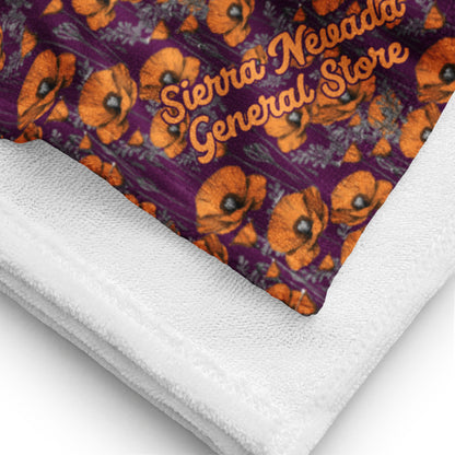 California Poppies Beach Towel - Purple